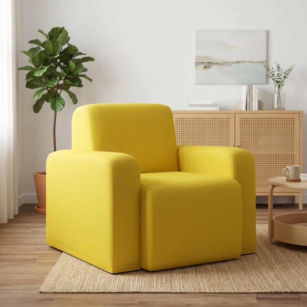 Armchair Light yellow Fabric