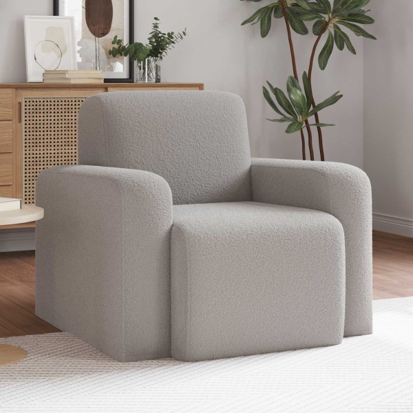 Armchair Light gray Bouclé