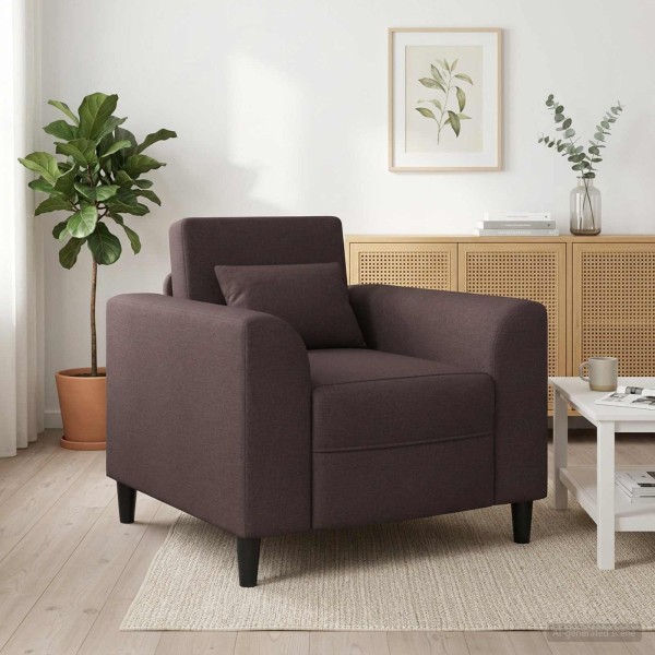 Armchair Dark brown Fabric