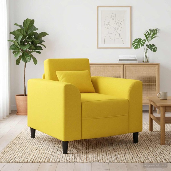 Armchair Light yellow Fabric