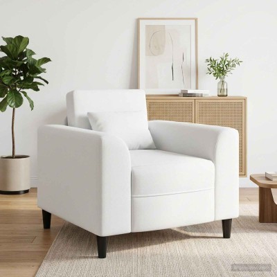 Armchair White Fabric