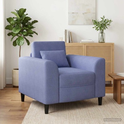 Armchair Denim blue Fabric
