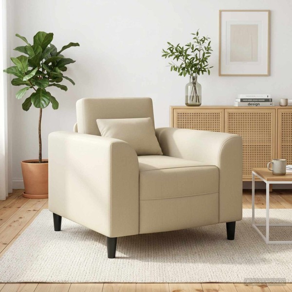 Armchair Cream Artificial leather