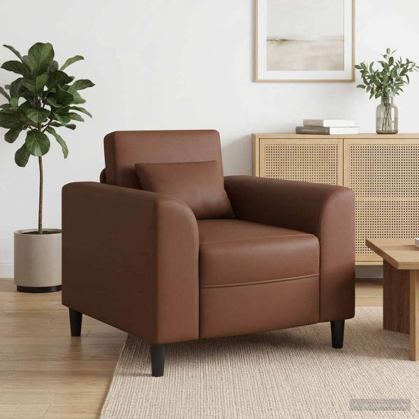 Armchair Brown Artificial leather