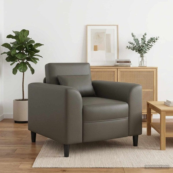 Armchair Gray Artificial leather