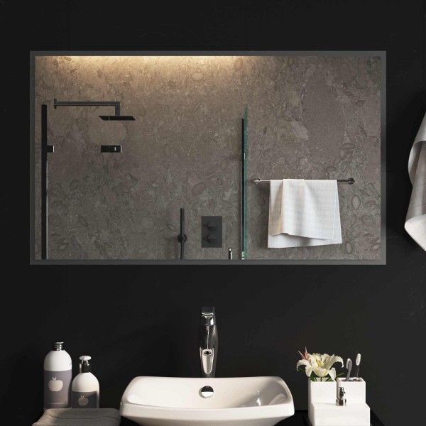 LED bathroom mirror Clear 100 x 60 cm tempered glass