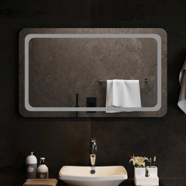 LED bathroom mirror Clear 100 x 60 cm tempered glass