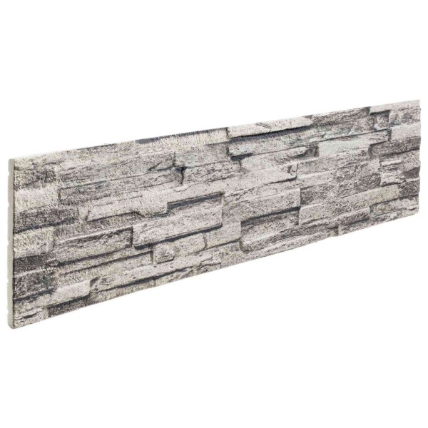 Wall panels 10 pcs. 100 x 25 cm Light gray EPS foam