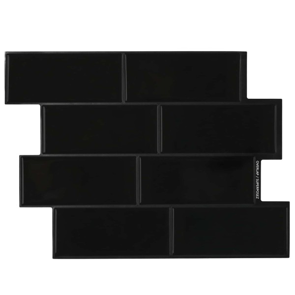 Metro tile 50 pcs. Black 29 x 21 cm Polyurethane and PET