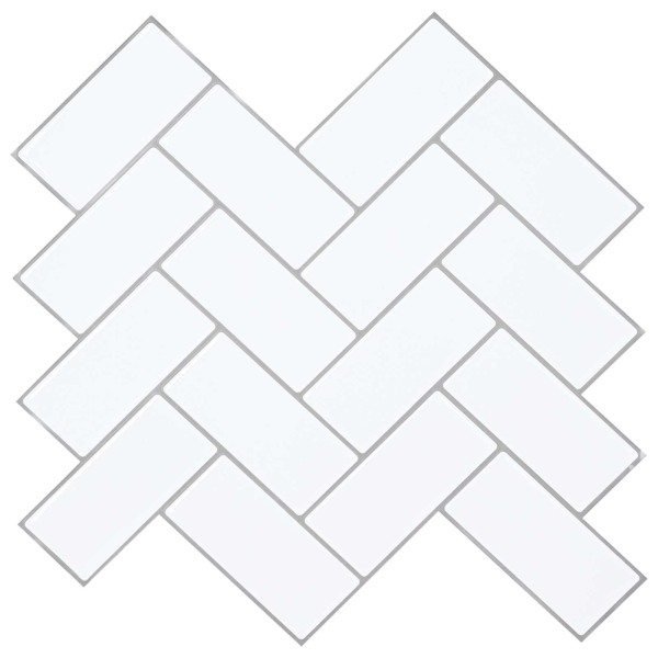 Herringbone tile 50 pcs. White gray 30 x 30 cm