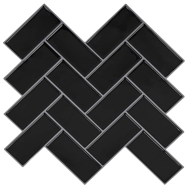 Herringbone tile 10 pcs. Black 30 x 30 cm