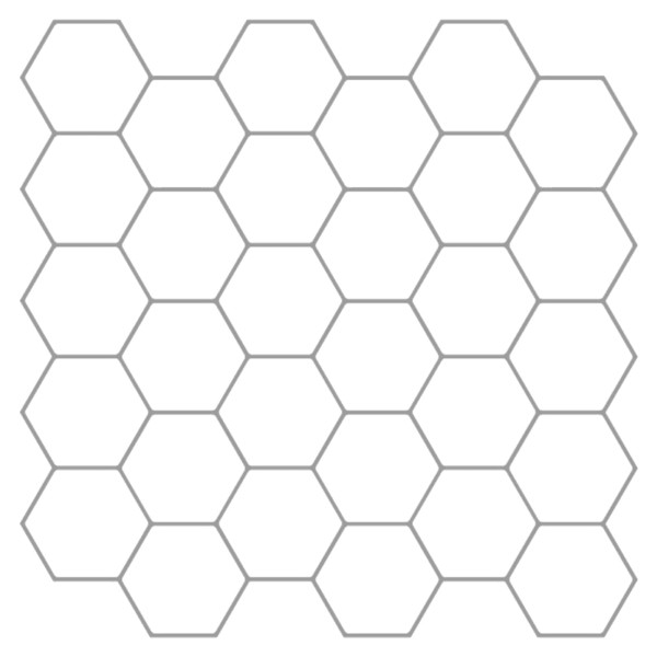 Hexagonal tile 50 pcs. White gray 30 x 30 cm