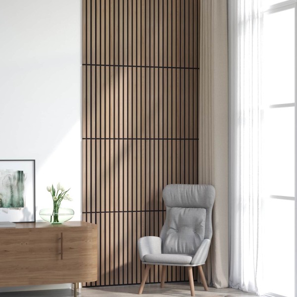 Wall panels 8 pcs. 60.5 x 60 cm Brown
