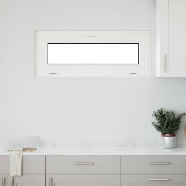 Požeminio lango RISOR 100 x 40 cm PVC ir stiklas Balta