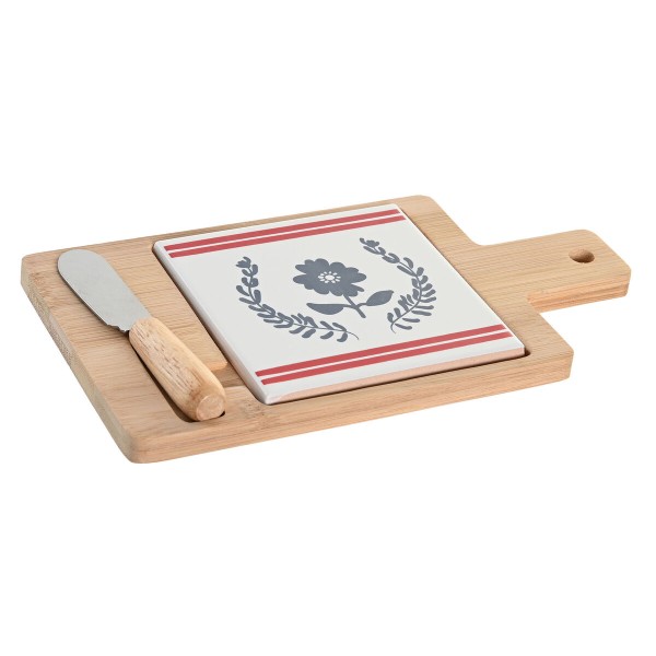 Set za Predjelo DKD Home Decor 21,5 x 11,8 x 1,5 cm Naturaalne Punane Sinine Valge Keraamika Vahemere Majad