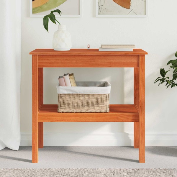 Console table with shelf Wax Brown 80 x 40 x 75 cm