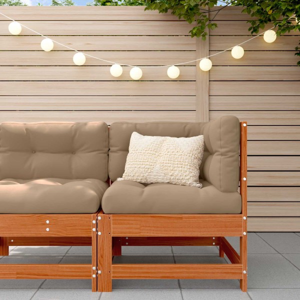 Garden corner sofas Pine solid wood Wax brown