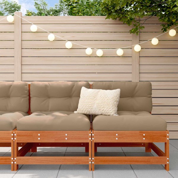 Garden sofa Solid pine wood Wax brown