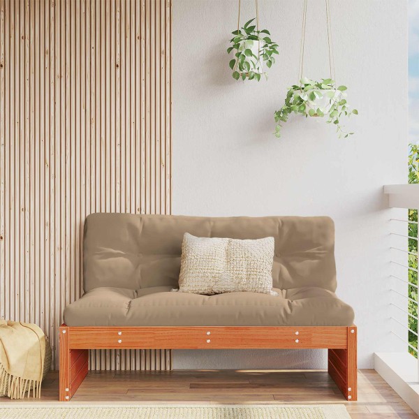 Garden middle sofa Solid pine wood Wax Brown