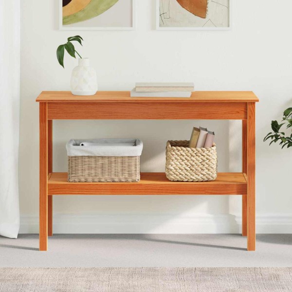 Console table with shelf Wax brown 110 x 40 x 75 cm