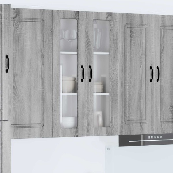 Wall glass cabinet PORTO Gray Sonoma