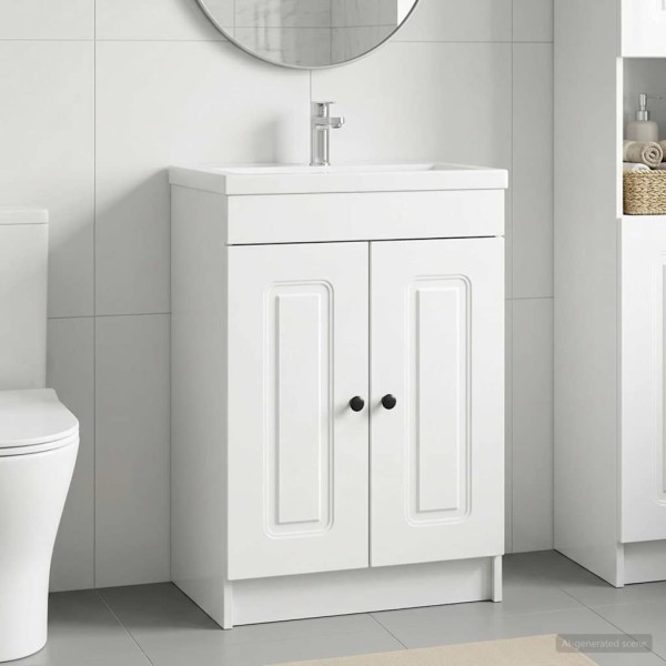 Bathroom cabinet under the sink High gloss white