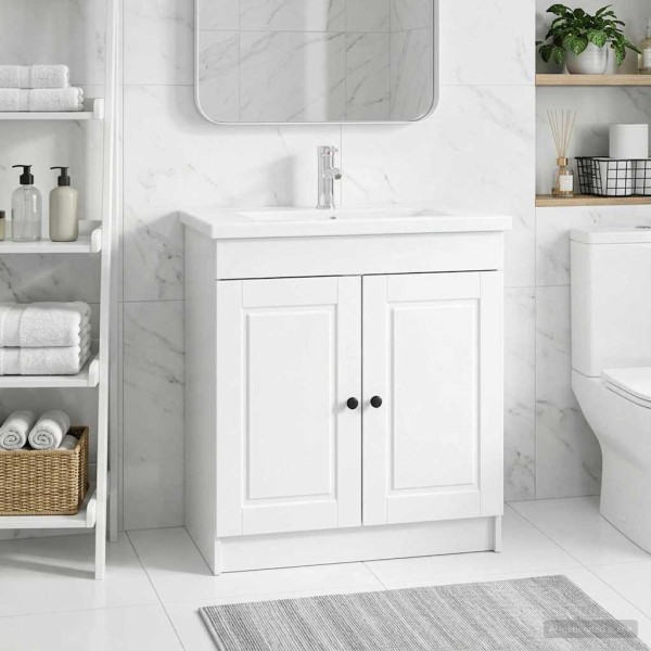 Bathroom cabinet under the sink High gloss white