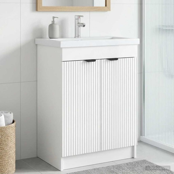 Bathroom cabinet under the sink High gloss white