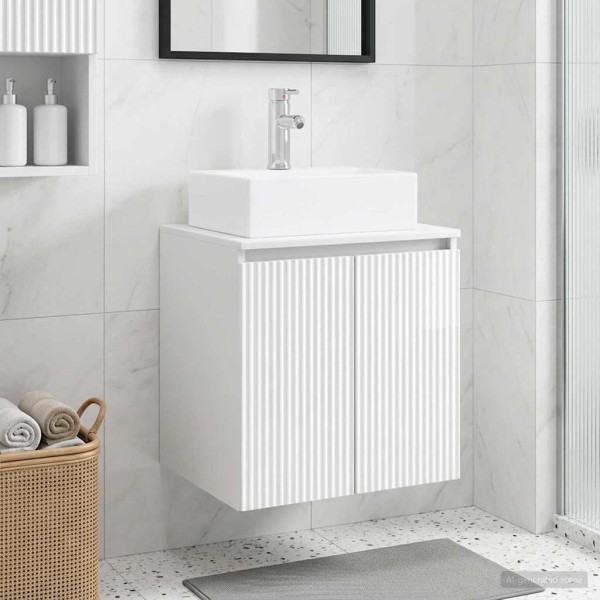 Wall-mounted sink cabinet High-gloss white