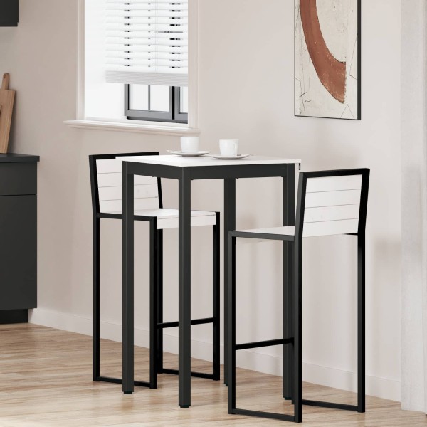 Bar table White 60 x 60 x 105 cm Solid pine wood