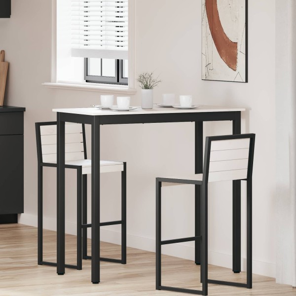 Bar table White 110 x 55 x 105 cm Solid pine wood