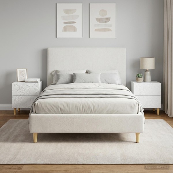 Bedside table 2 pcs. White 43 x 34.5 x 48 cm