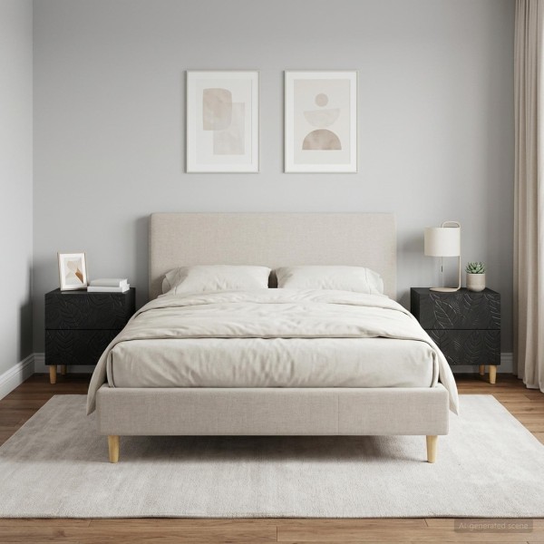 Bedside table 2 pcs. Black 43 x 34.5 x 48 cm
