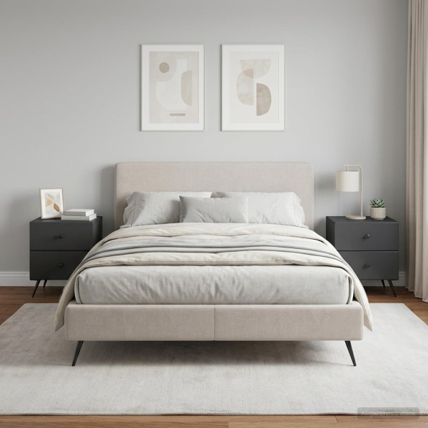 Bedside cabinet 2 pcs. Black 43 x 34.5 x 47.5 cm