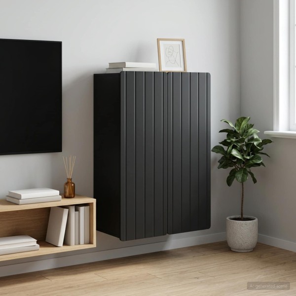 Wall mounted wardrobe Black 66 x 34.5 x 92 cm