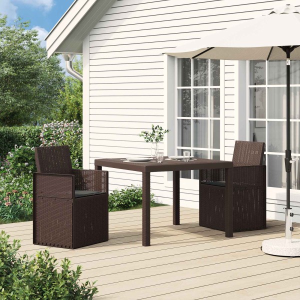 Garden Dining Chairs 2 pcs. Brown and anthracite PP