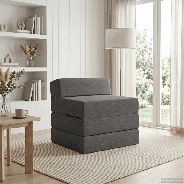 Folding Sofa Bed Light gray 70 x 60 x 63 cm Fabric