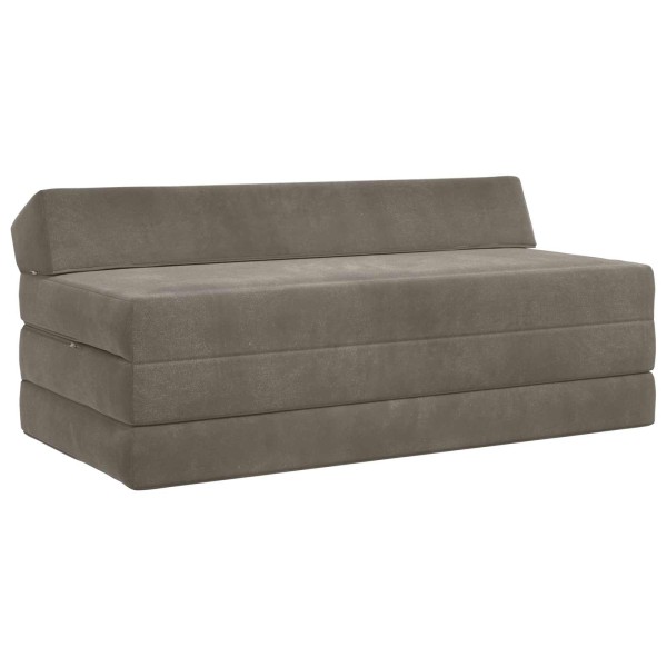 Folding Sofa Bed Light gray 120 x 60 x 49 cm Fabric