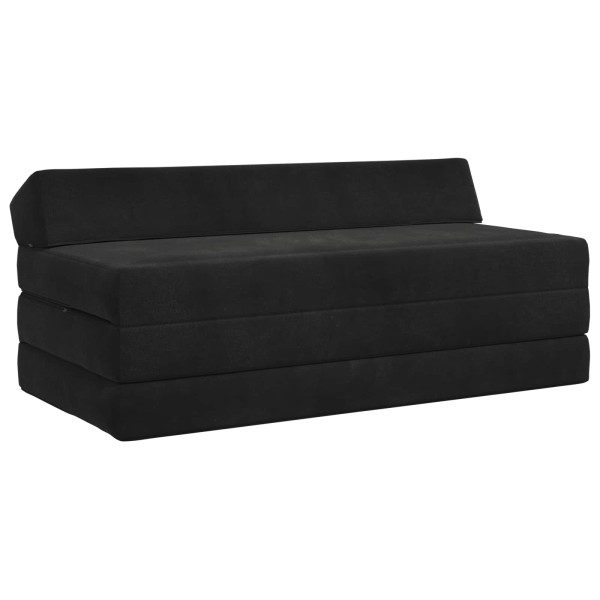 Sulankstomas Sofos Lova Juoda 120 x 60 x 49 cm Audinys
