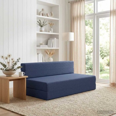 Folding Sofa Bed Blue 152 x...