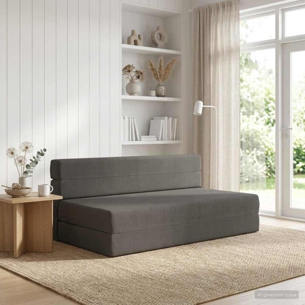Folding Sofa Bed Dark gray 152 x 86.5 x 60 cm