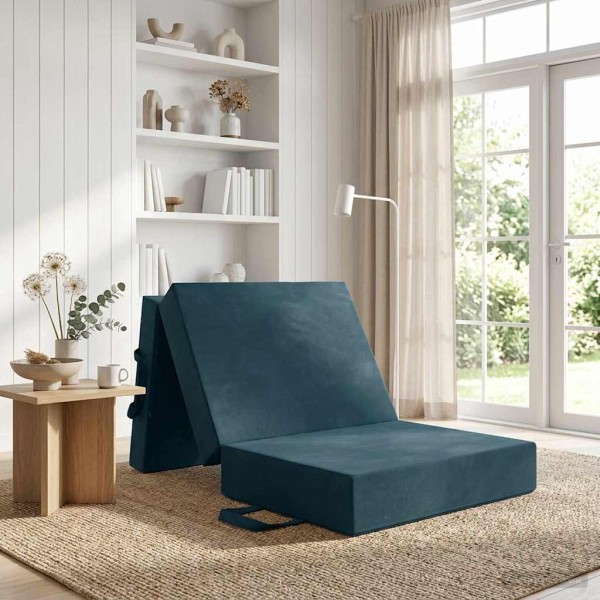 Folding Sofa Bed 90 x 63 x 45 cm Blue