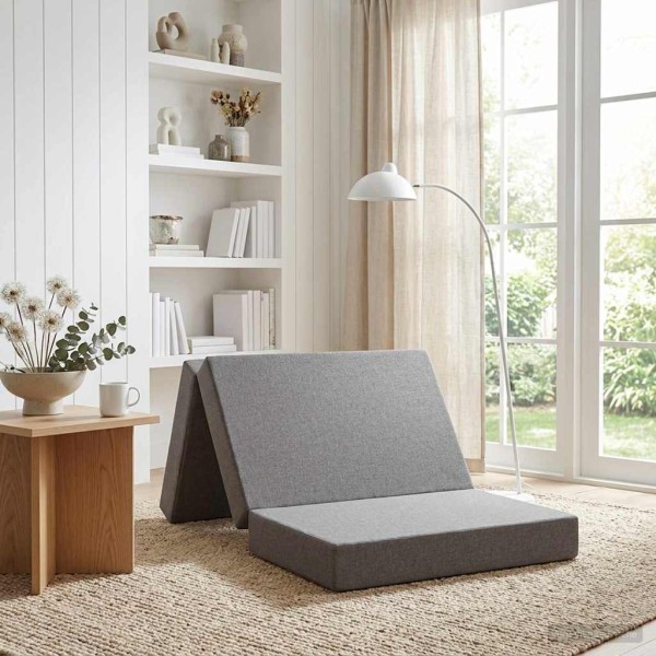 Folding Sofa Bed 90 x 67 x 45 cm Light grey