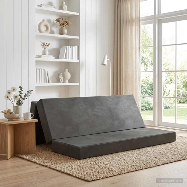 Folding Sofa Bed 180 x 67 x 45 cm Dark grey