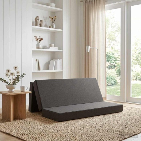Folding Sofa Bed 200 x 67 x 45 cm Dark grey
