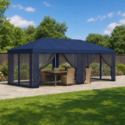 Covered gazebos with side...