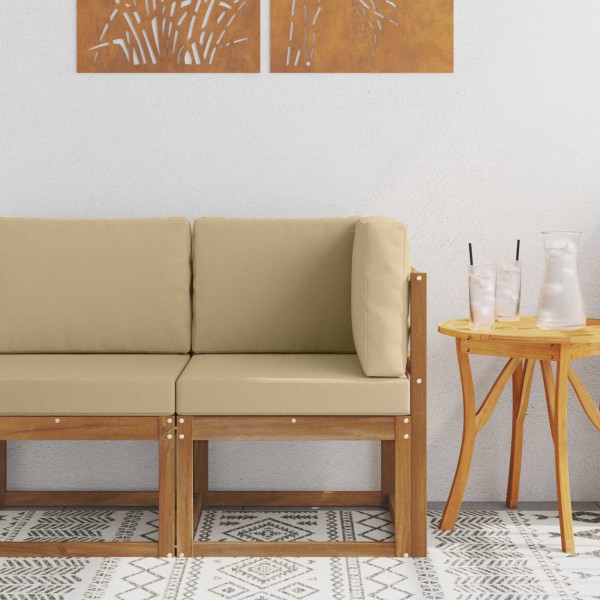 Outdoor corner sofa Solid acacia wood