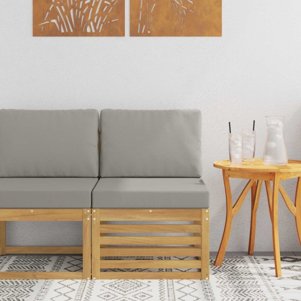 Outdoor Medium Sofa Solid acacia wood White