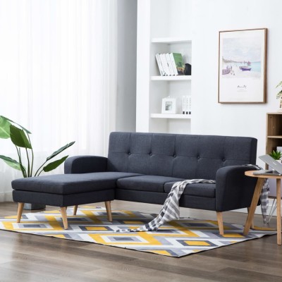 L-shaped sofa, fabric...