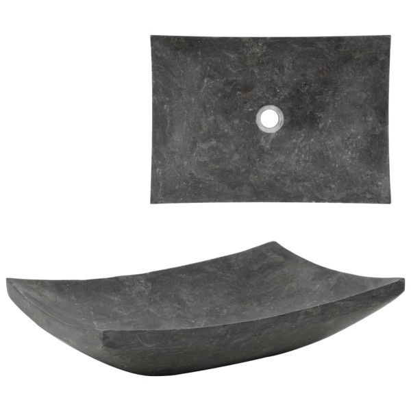 Sink, black, 50x35x12cm, marble